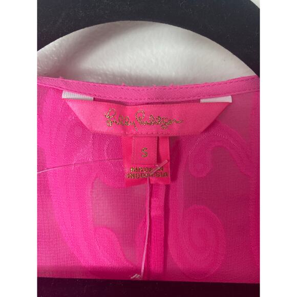 NWT LILLY PULITZER COVERUP SWIM PINK SMALL - Picture 4 of 9